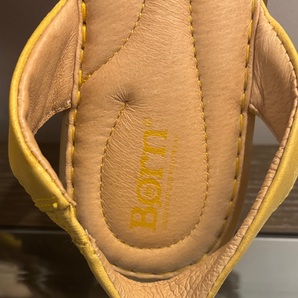 Born Yellow Open-Toe Slingback Sandals - Picture 2 of 3